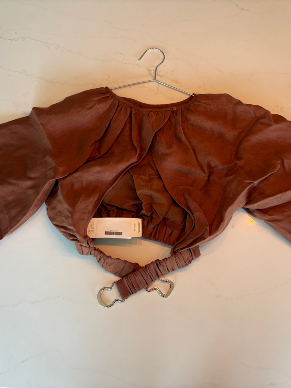 Shona Joy Rust Orange Linen Blend Top